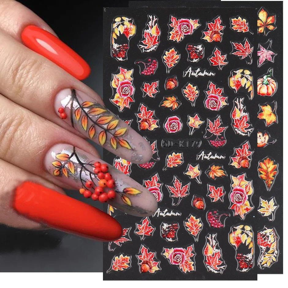 5D Autumn Nail Stickers