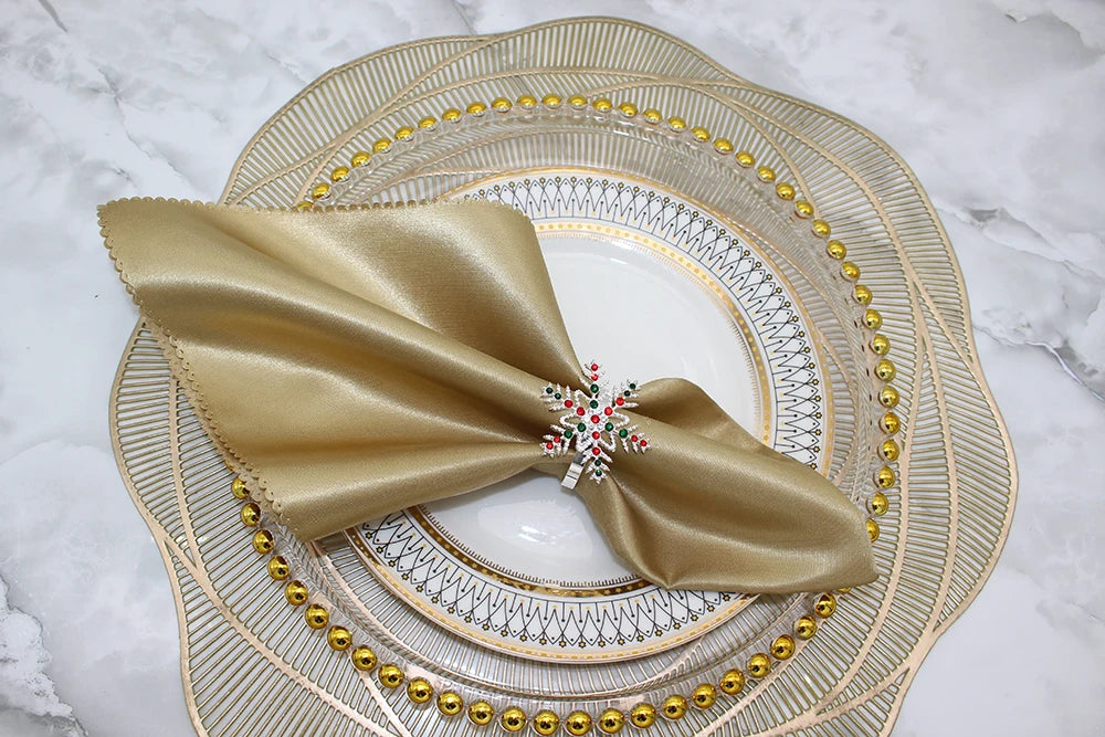 Crystal Napkin Rings Holders for Christmas Dinning