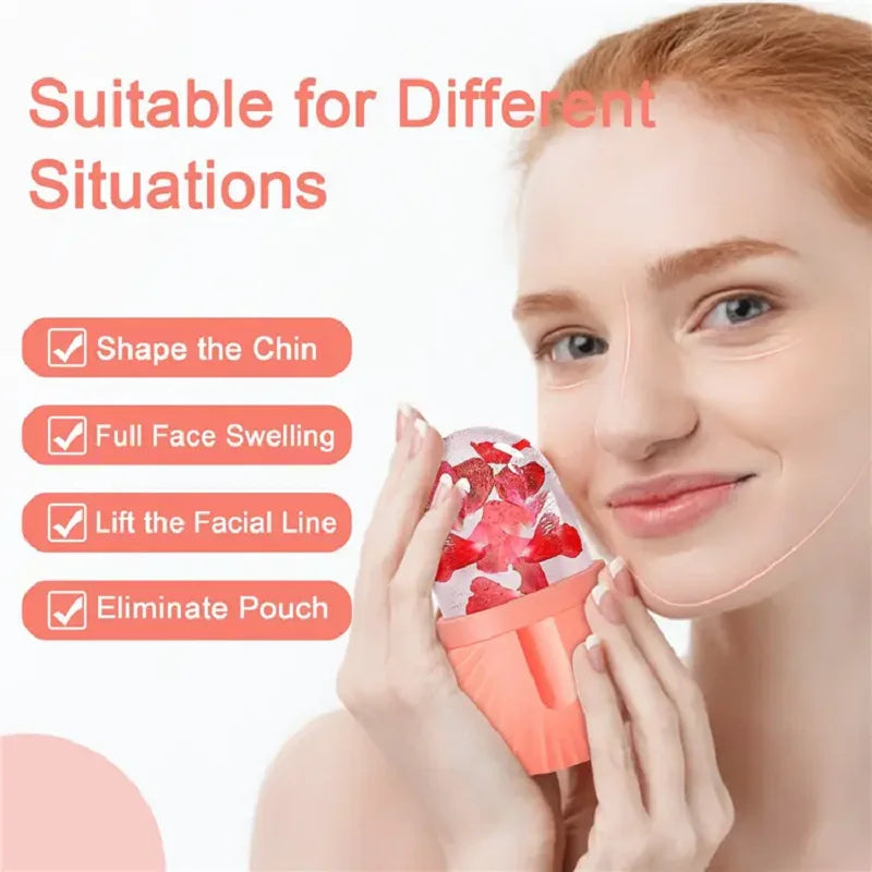 Silicone Ice Cube Roller Massager for Face