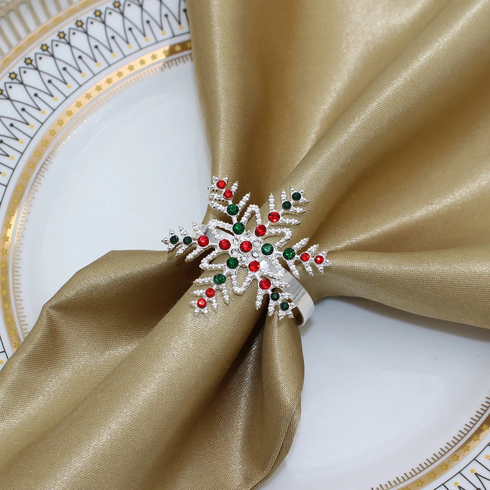 Crystal Napkin Rings Holders for Christmas Dinning