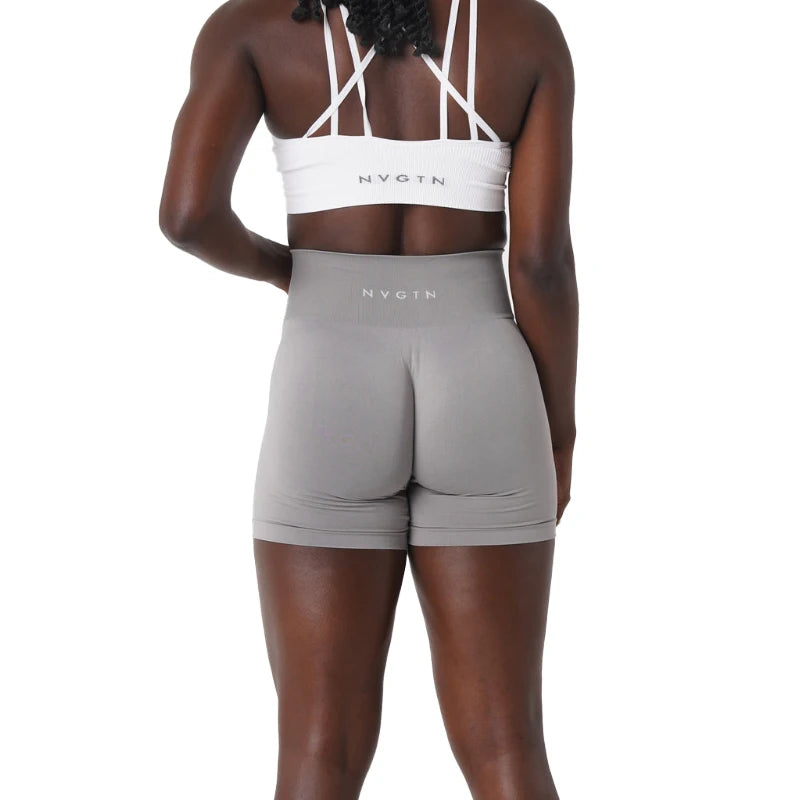 Spandex Solid Seamless Shorts